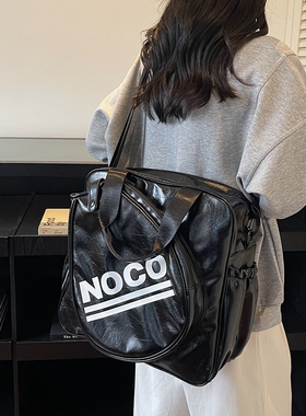 2025新款NOCO大容量单肩包女时尚百搭斜挎包运动健身包单肩黑色
