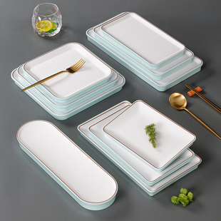 密胺四方盘仿瓷长方形盘子餐厅饭店商用火锅店菜盘配菜餐盘烤肉盘