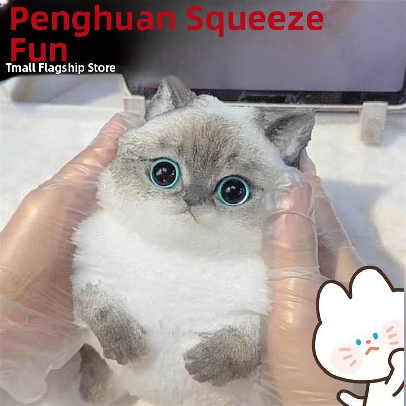 超大猫减压捏玩具，好看可爱的宠物，超软捏音乐，慢反弹，奇怪和