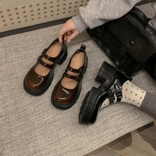 法式厚底小皮鞋女2026秋季新款
