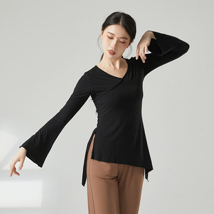 新款喇叭袖舞蹈服 古典舞练功服女成人宽松民族舞形体上衣