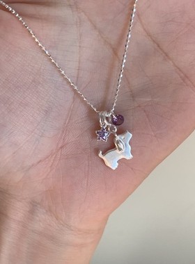 小红书爆款快乐小狗足银锁骨链