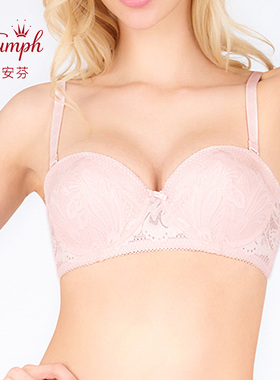 黛安芬专柜正经典半罩杯肩带可拆卸1/2肤色蕾丝16-8544