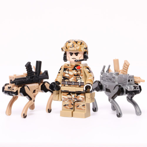 机械狼机器狗特种兵积木人仔