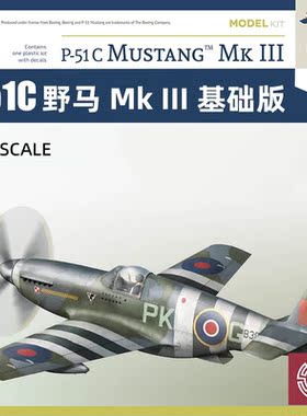 铸造模型 Arma拼装飞机 70039 P-51C 野马 Mk III 基础班 1/72