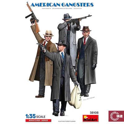 铸造模型 MINIART 拼装模型 38108 1/35 美国黑帮