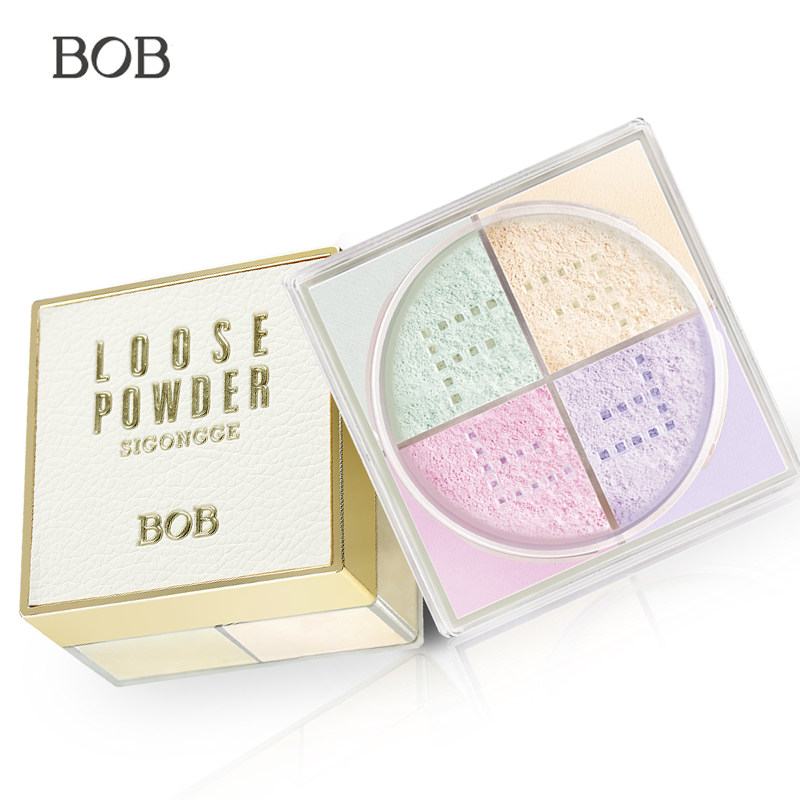 薇娅推荐BOB小羊皮四宫格空气散粉定妆粉控油粉饼蜜粉防水遮瑕