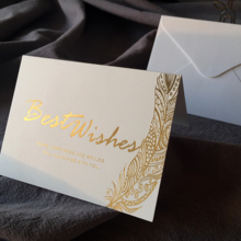 教师中秋节贺卡烫金折卡生日祝福商务花店bestwishes卡片信封定制