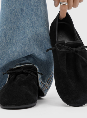 2026新款真皮反绒皮乐福鞋男休闲懒人鞋系带平底驾车鞋黑色豆豆鞋