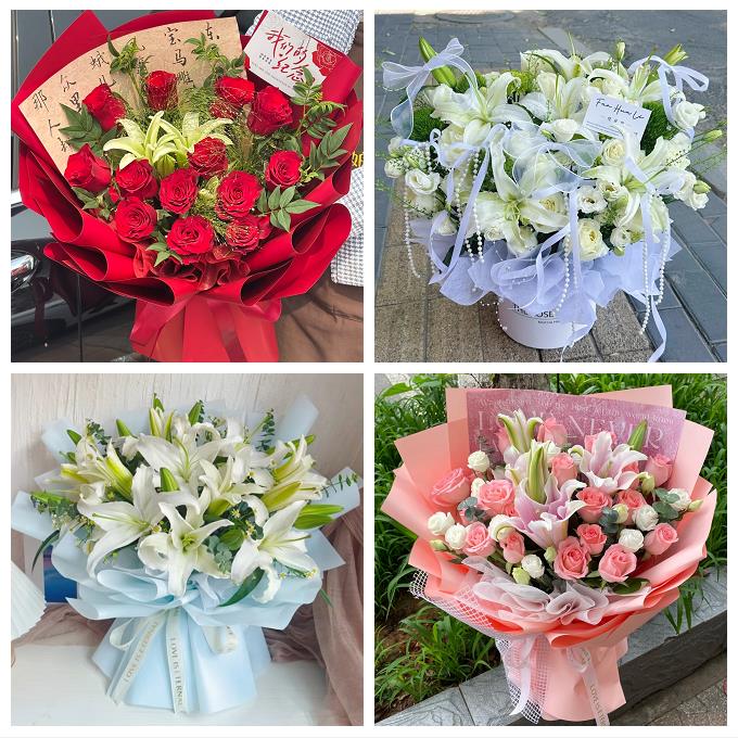 送许昌市魏都区许昌县鄢陵县鲜花店同城配送朋友生日玫瑰百合花束 - 实物图