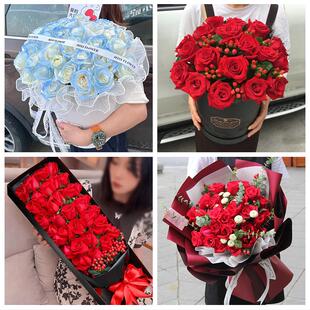 湖北鄂州市梁子湖区华容鄂城区同城鲜花店订33朵玫瑰送情人女朋友