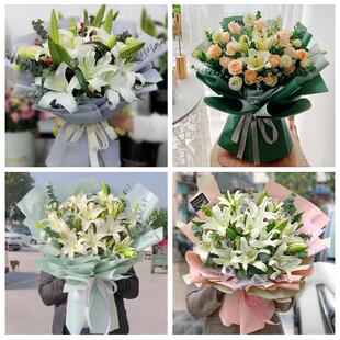 中山市西区南区五桂山小榄镇鲜花店同城配送老婆香水百合玫瑰花束
