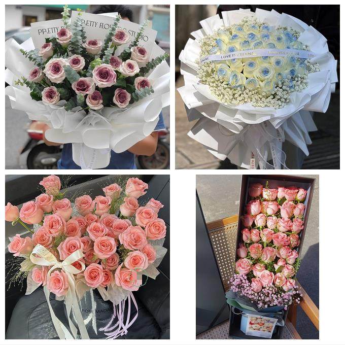 四川宜宾市江安长宁县高县珙县同城鲜花店送女友生日圣诞玫瑰花束