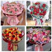 送孝感市孝南区孝昌县大悟县同城鲜花店订38妇女节康乃馨百合花束