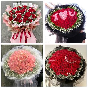 江苏无锡市锡山惠山滨湖梁溪区同城鲜花店订33朵玫瑰送情人女朋友