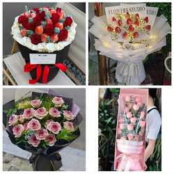 山东烟台长岛县龙口莱阳莱州市同城鲜花店玫瑰草莓花束送女友闺蜜
