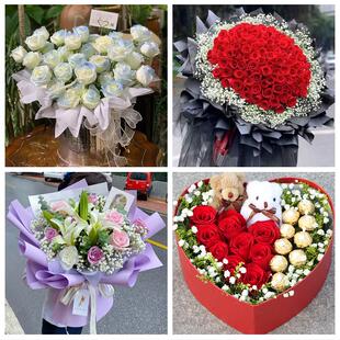 永州市东安双牌县道县江永县花店同城配送女友生日情人节玫瑰花束