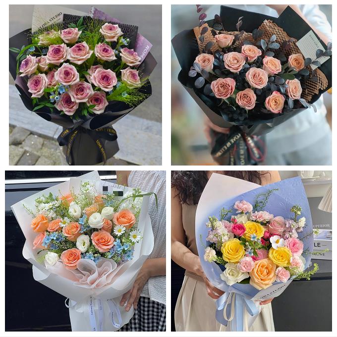 安阳汤阴县滑县内黄县林州市鲜花店卡布碎冰蓝紫玫瑰花束同城配送