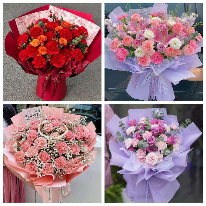 江门市蓬江江海新会区台山市同城鲜花店38节送长辈女士康乃馨百合