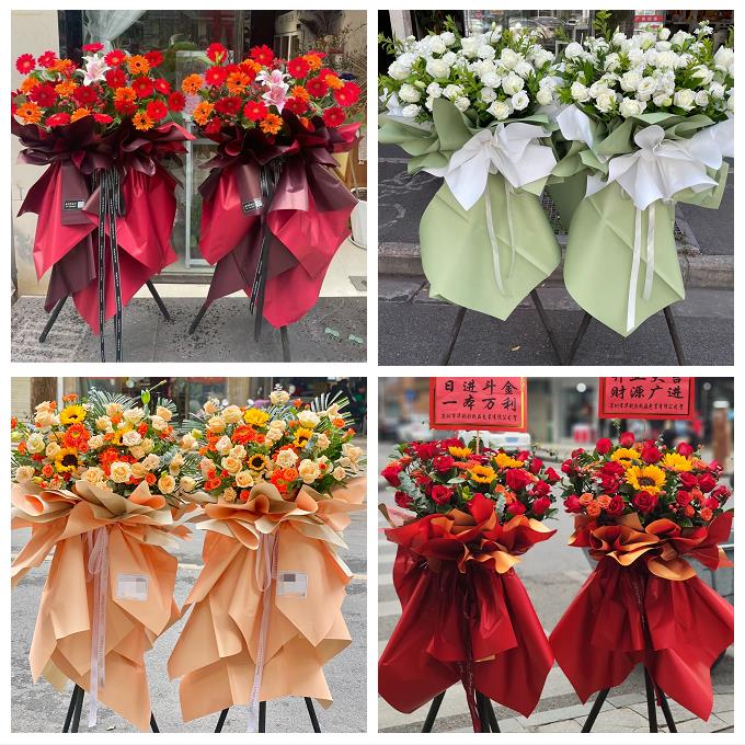 送白城市洮北区镇赉县通榆县鲜花店同城配送朋友新店开业大麦花篮 - 实物图