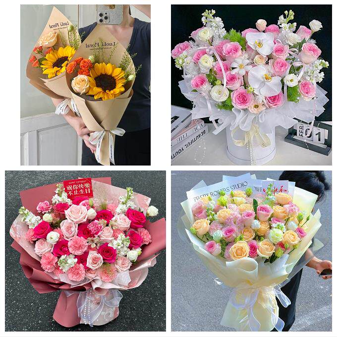 东莞市厚街沙田道滘镇洪梅镇同城鲜花店订玫瑰向日葵混搭生日花束