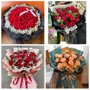 克拉玛依市区独山子区白碱滩区同城鲜花店订33朵玫瑰送情人女朋友