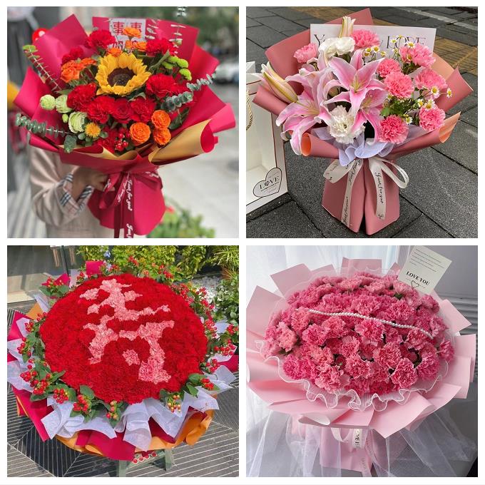 雅安市雨城名山区荥经汉源县鲜花店同城配送康乃馨玫瑰教师节花束