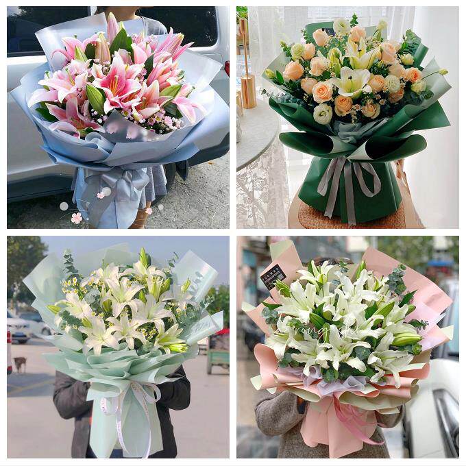 宝鸡市岐山县扶风县眉县陇县鲜花店同城配送老婆香水百合玫瑰花束