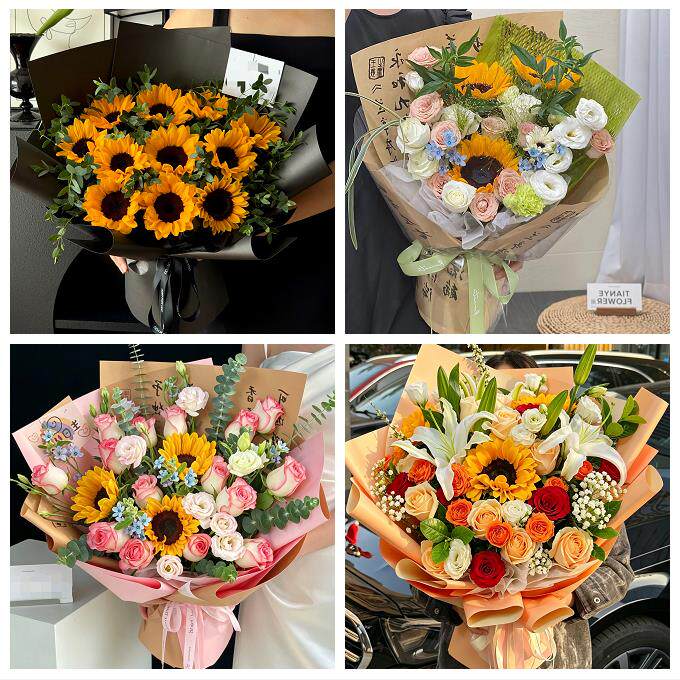 吉林市蛟河桦甸市舒兰磐石市同城鲜花店成人礼高考向日葵玫瑰花束