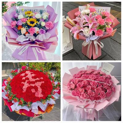 送上海市普陀区长征镇桃浦镇鲜花店同城配送康乃馨玫瑰教师节花束