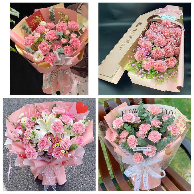 康乃馨百合玫瑰花束送长辈天津西于庄双环邨咸阳北路街同城鲜花店