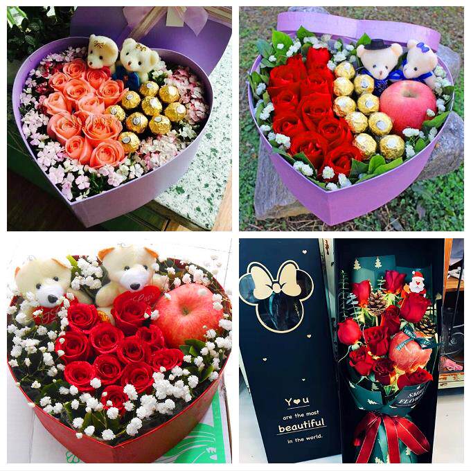 送徐州市鼓楼区云龙区贾汪区鲜花店同城配送平安夜圣诞节玫瑰礼盒