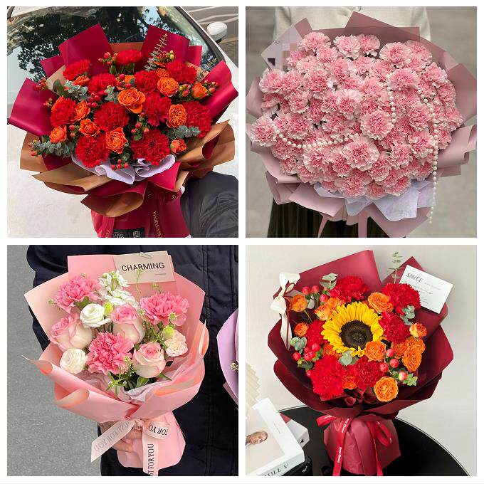 天津市津南北辰武清区宝坻区同城鲜花店订38妇女节康乃馨百合花束