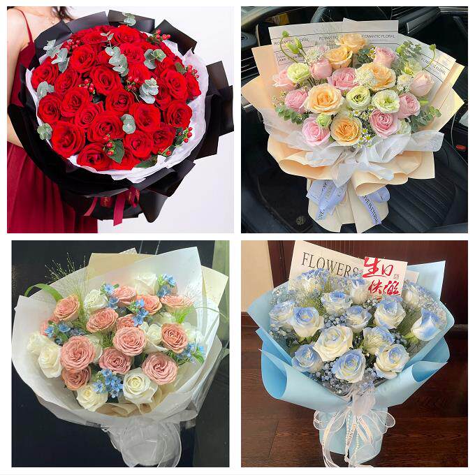 宁夏省吴忠市同心县青铜峡市花店同城配送女友生日情人节玫瑰花束