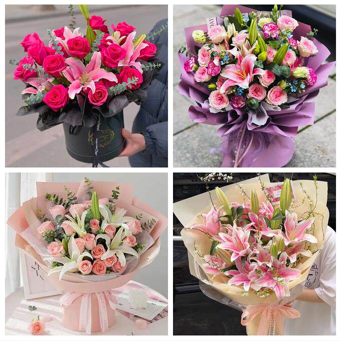 广东深圳市光明区凤凰玉塘马田鲜花店同城送玫瑰香水百合生日花束