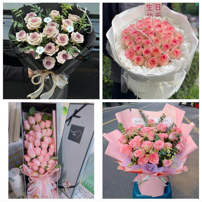 河南洛阳市洛宁县伊川县偃师市鲜花店同城配送女神节玫瑰花束礼盒