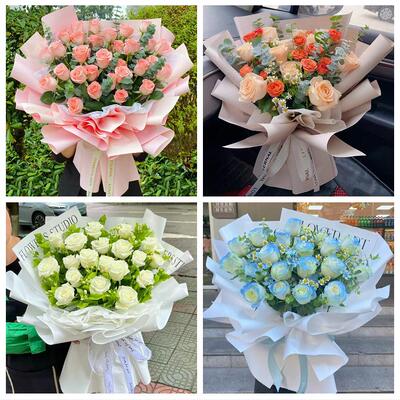 送上海市普陀区长征镇桃浦镇同城鲜花店七夕表白订红玫瑰花束礼盒