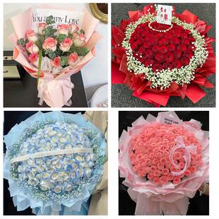天津市西青区中北杨柳青辛口镇鲜花店同城配送女神节玫瑰花束礼盒
