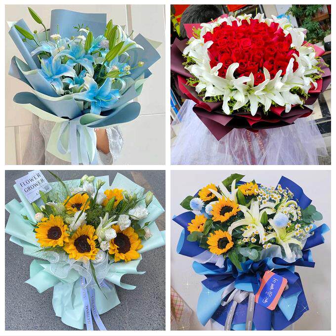 珠海香洲斗门金湾金唐南湾区鲜花店同城配送老婆香水百合玫瑰花束