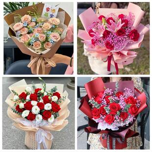 河北保定市竞秀莲池满城清苑区同城鲜花店订33朵玫瑰送情人女朋友