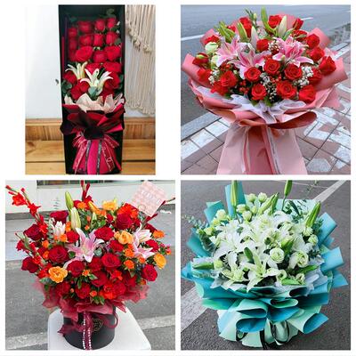 福建三明市梅列区三元区明溪县鲜花店同城送玫瑰香水百合生日花束