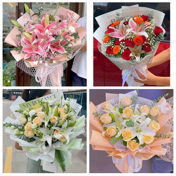 上海青浦区夏阳盈浦香花桥白鹤鲜花店同城送玫瑰香水百合生日花束