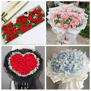 崇左市江州区扶绥宁明龙州县同城鲜花店情人节表白送玫瑰花束礼盒