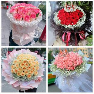 上海嘉定区新成路真新嘉定镇鲜花店同城送女朋友闺蜜女神节红玫瑰