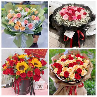 荆门东宝掇刀区京山沙洋钟祥花店同城送男女友领导玫瑰混搭鲜花束