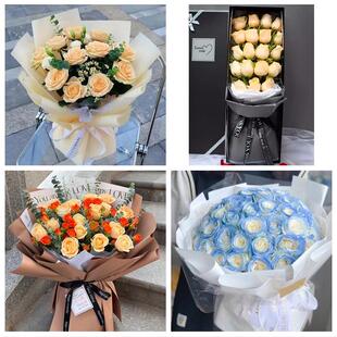 佳木斯市向阳前进东风区郊区同城鲜花店情人节表白送玫瑰花束礼盒