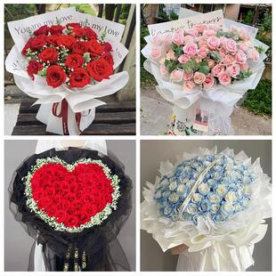 送九江市修水县永修县德安县同城鲜花店情人节表白送玫瑰花束礼盒