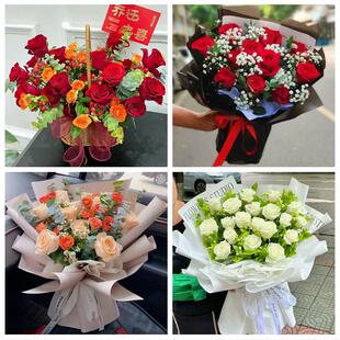 送北京市怀柔区泉河龙山街道同城鲜花店七夕表白订红玫瑰花束礼盒