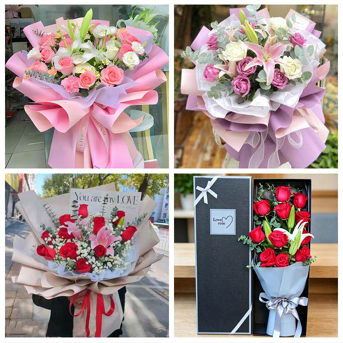 送武汉市武昌区青山区洪山区鲜花店同城配送老婆香水百合玫瑰花束