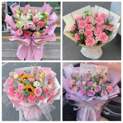 淮北市杜集相山烈山区濉溪县鲜花店同城送婆婆岳母亲节康乃馨花束
